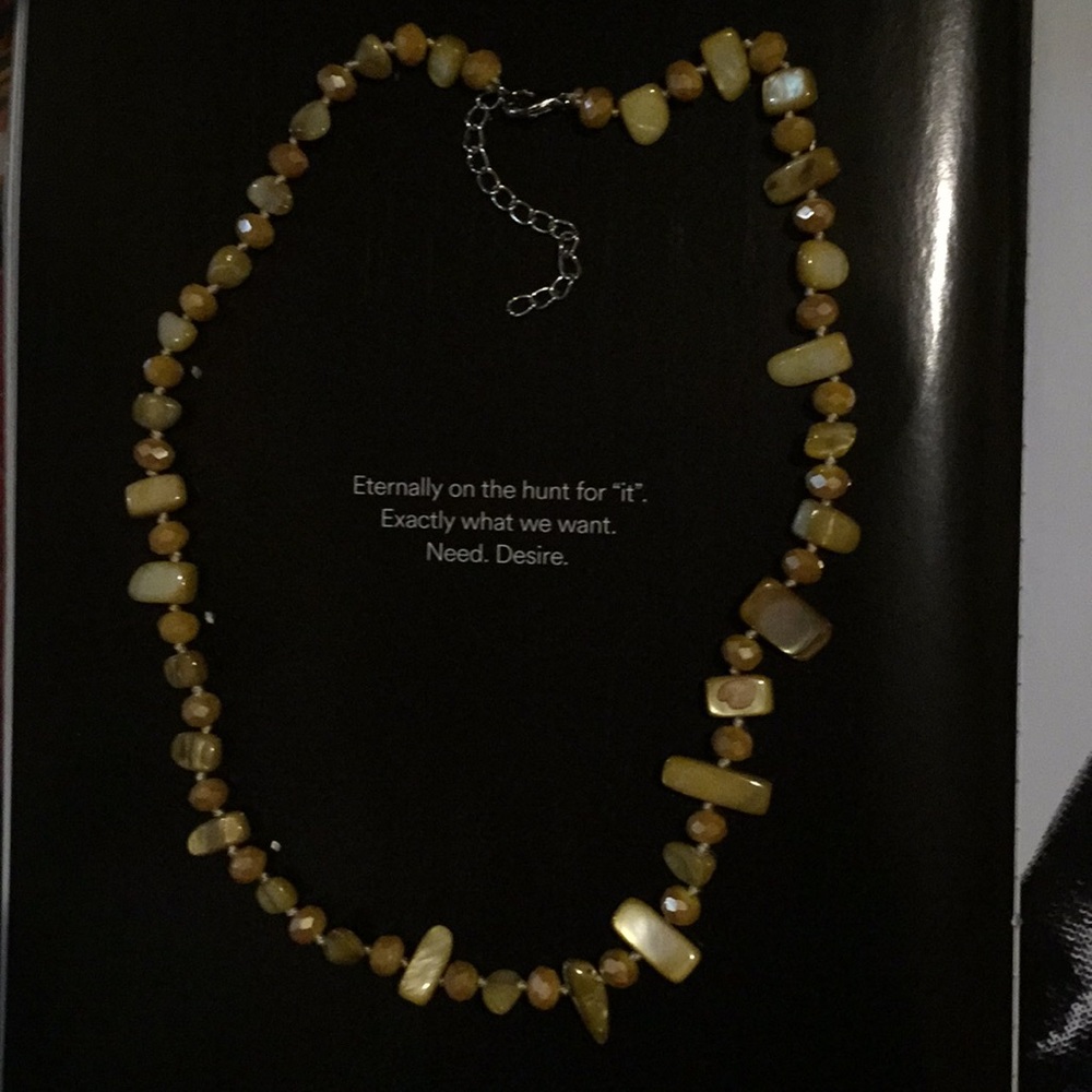 Vintage 21" Taupe Mother of Perl Necklace